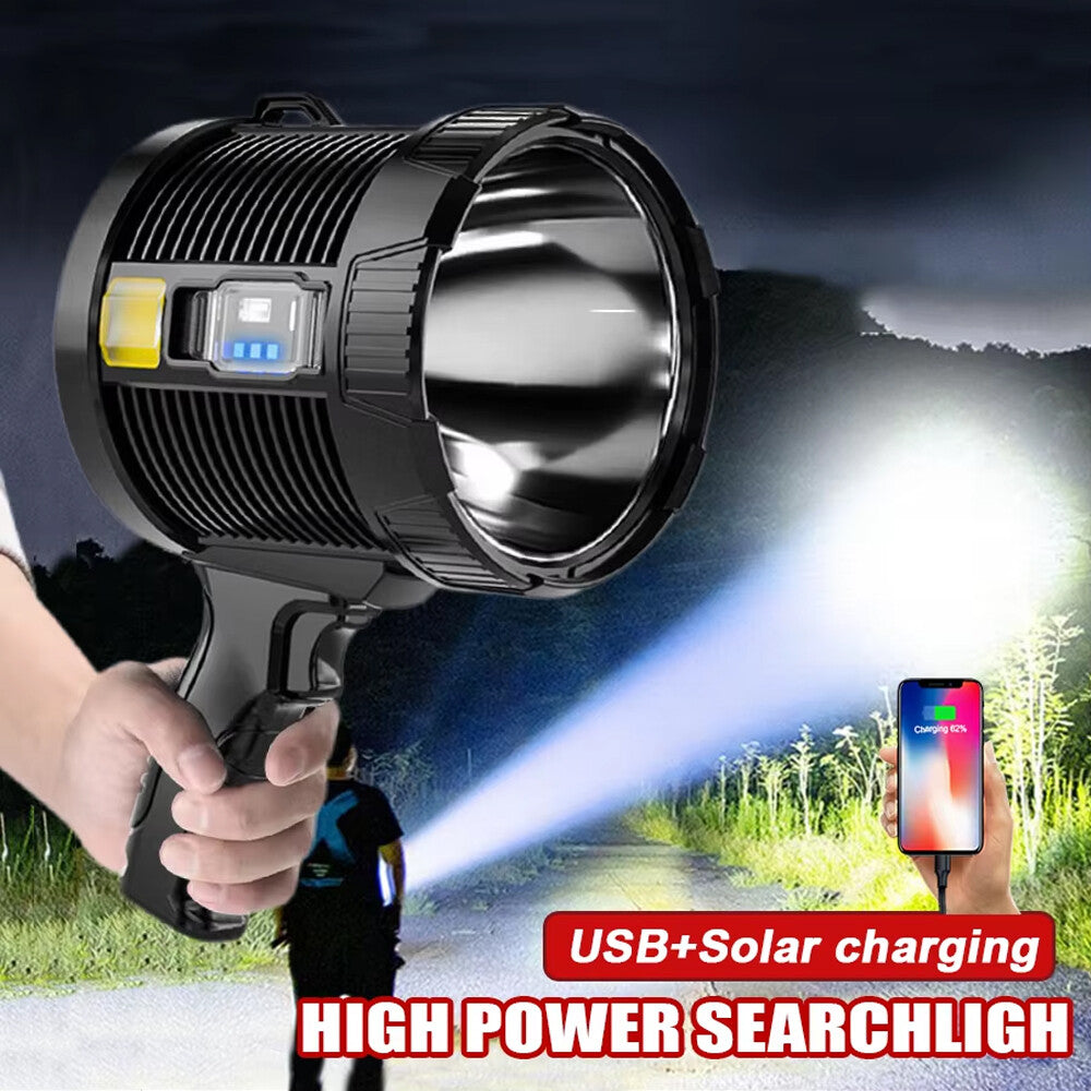 High Power Rechargeable LED Flashlight 99 Million Lumens with Power Bank