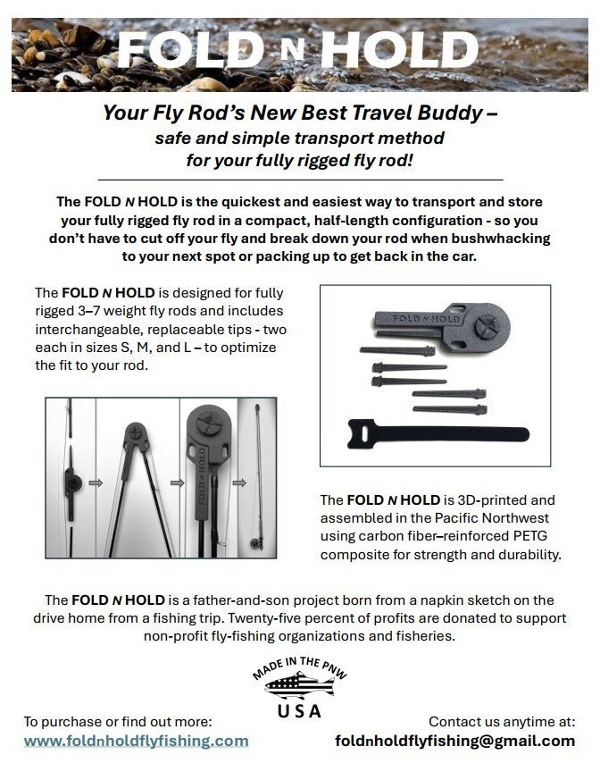 Fly Rod Transport Solution - Fold N Hold for 3-7 Weight Fly Rods