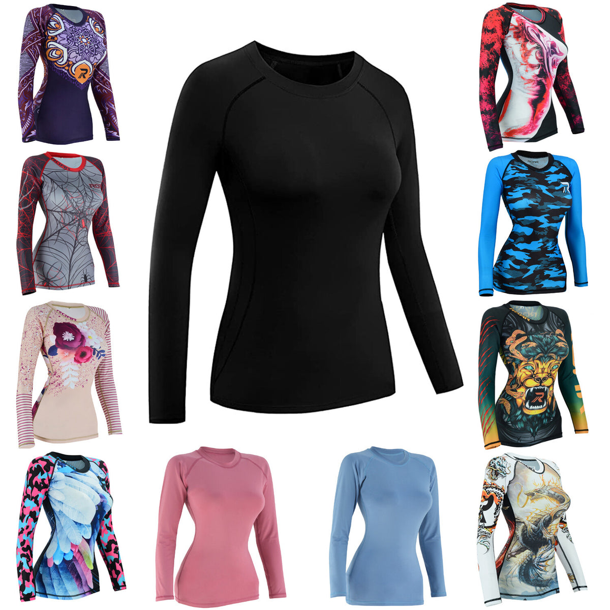 Long Sleeve MMA Rash Guard for Women Compression Fight Wear BJJ Wrestling