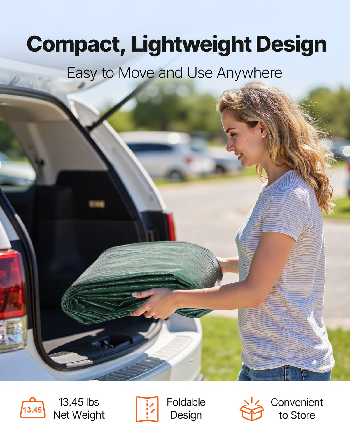 10x20 ft Carport Replacement Canopy Cover UV-Resistant Weatherproof Tarp