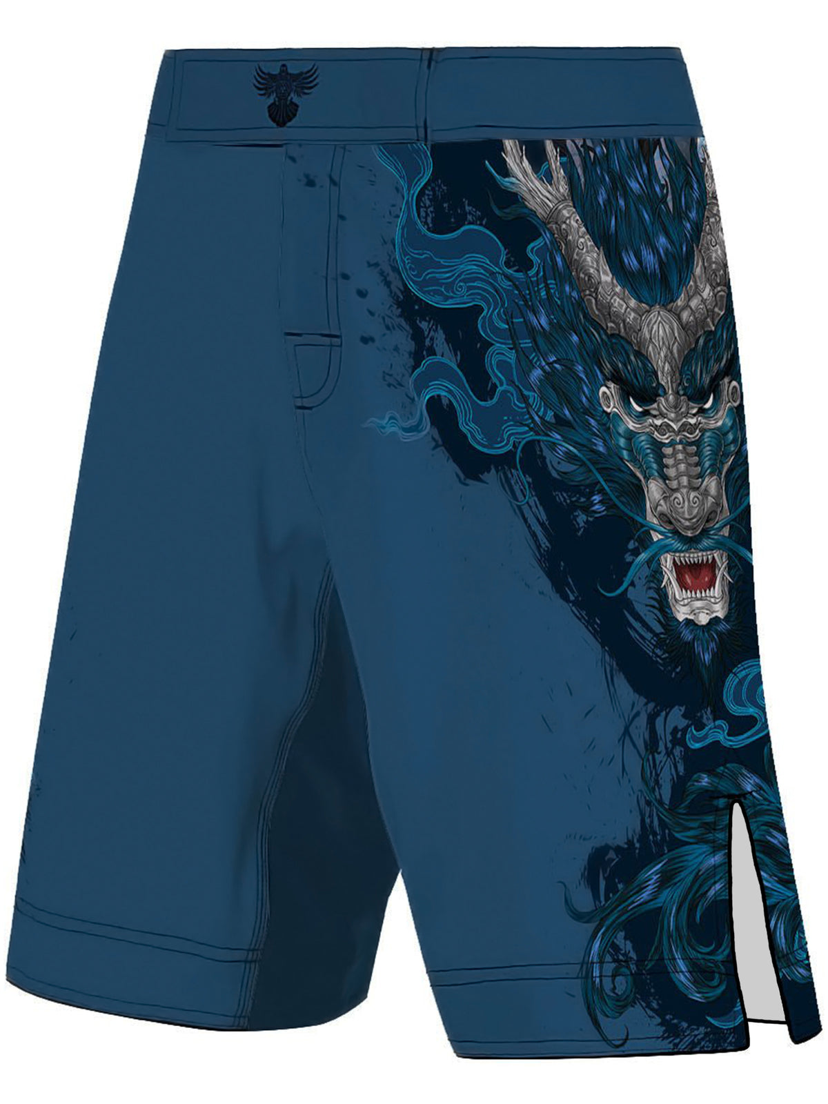 MMA Shorts for Men - Year of the Dragon Raven Fightwear Blue
