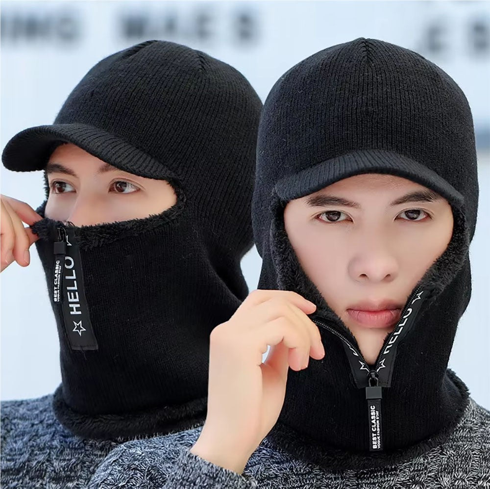 Winter Full Face Ski Mask Balaclava Windproof Fleece Neck Warmer - Black