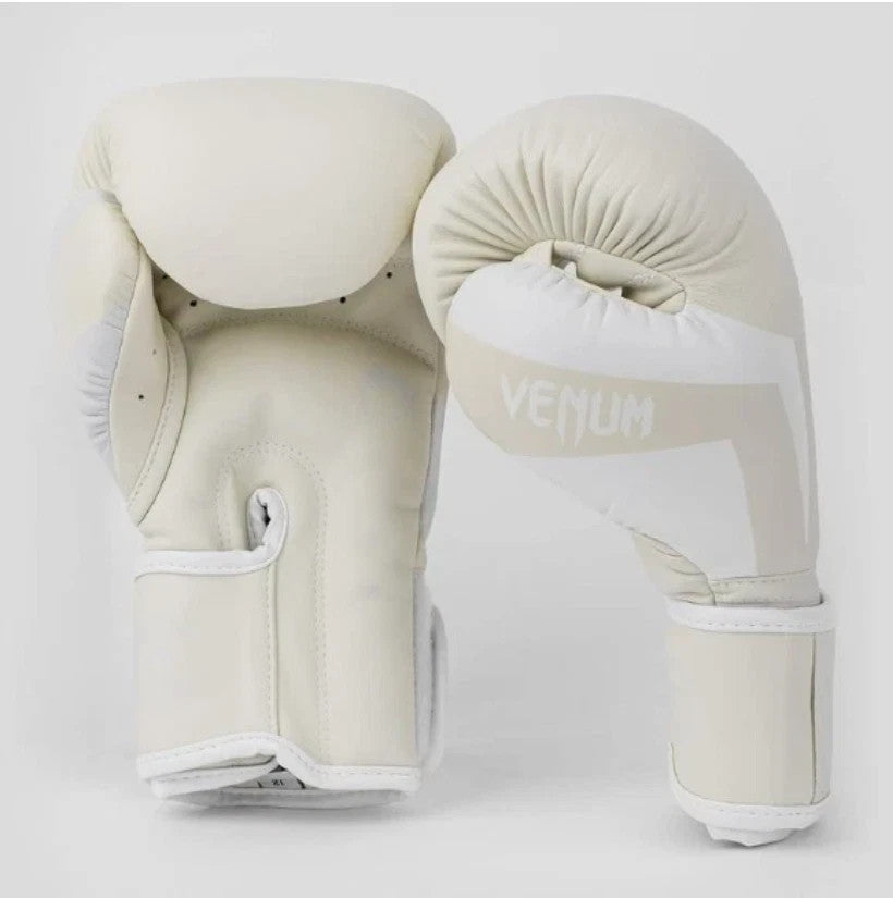 14oz Boxing Gloves - White/Off-White, Premium Muay Thai & Kickboxing Gear