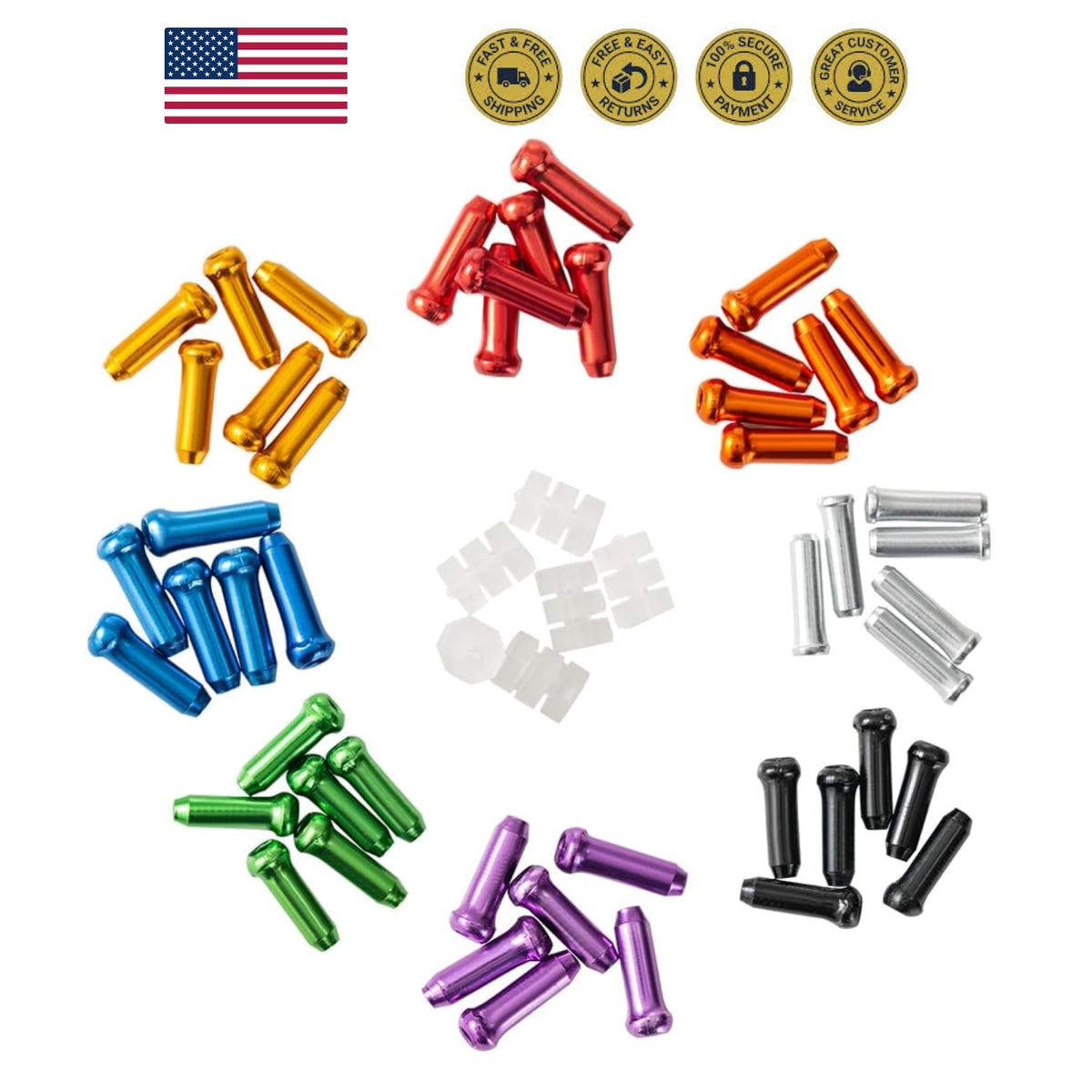 Bike Cable End Caps and O-Ring Set for Bicycle Brake and Gear Cables