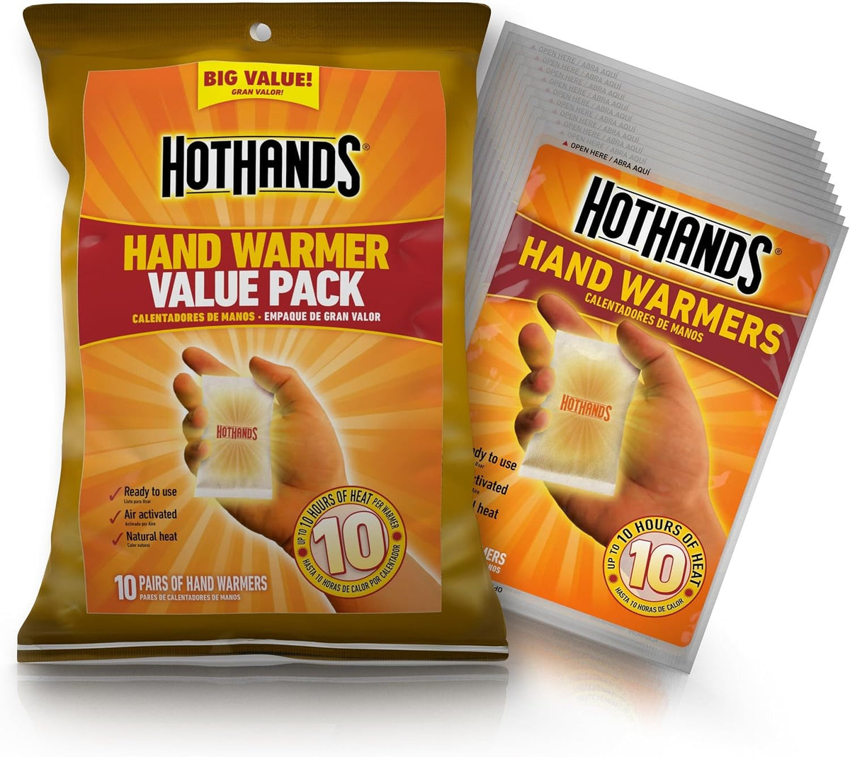 Disposable Hand Warmers Pack - 10 Pairs for Outdoor Winter Activities