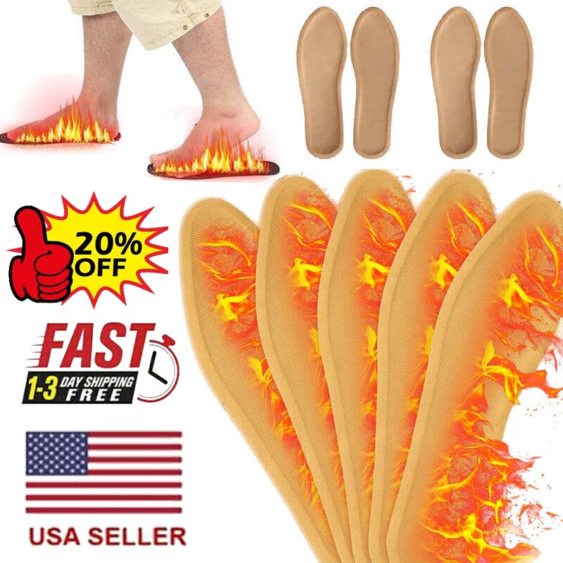 Self Heating Insoles Winter Thermostatic Warm Foot Heaters - 1 Pair to 10 Pairs
