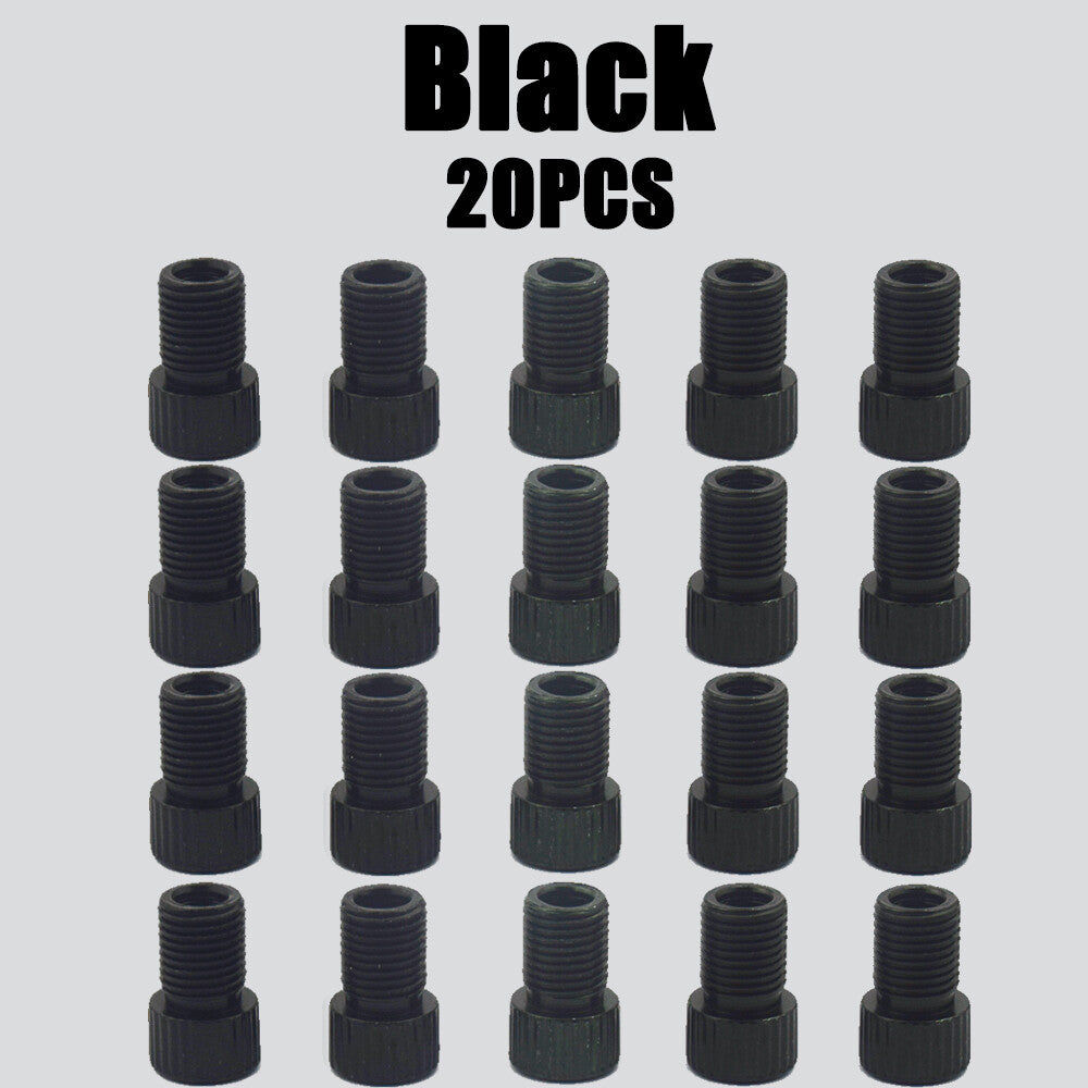 20Pcs Presta to Schrader Valve Adapters for Bicycle Tires - Durable Aluminum