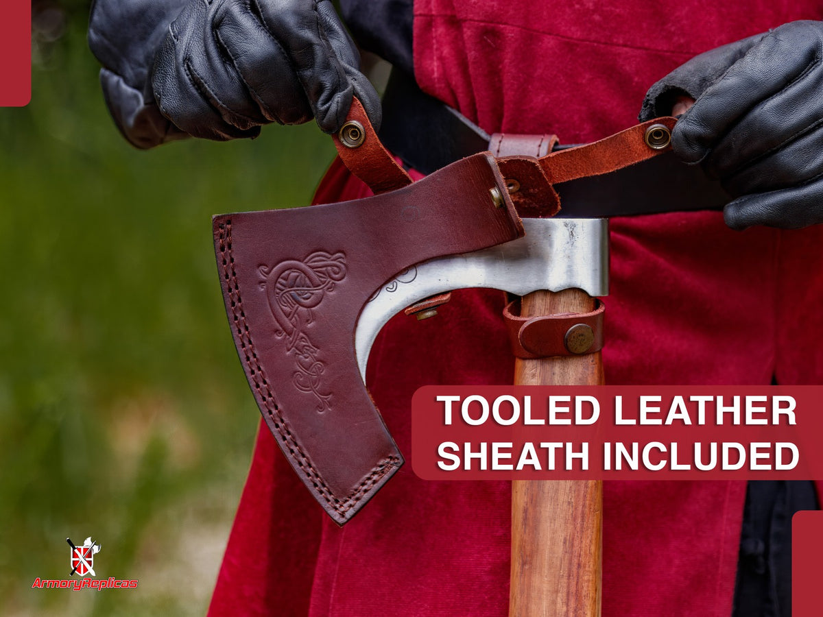 Medieval Warrior Shield Maiden Axe with Sheesham Handle and Steel Blade