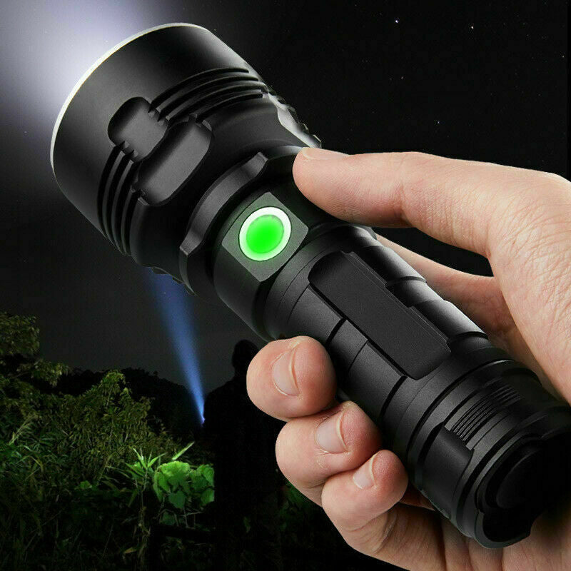 Super-Bright LED Tactical Flashlight with Battery and USB Charger