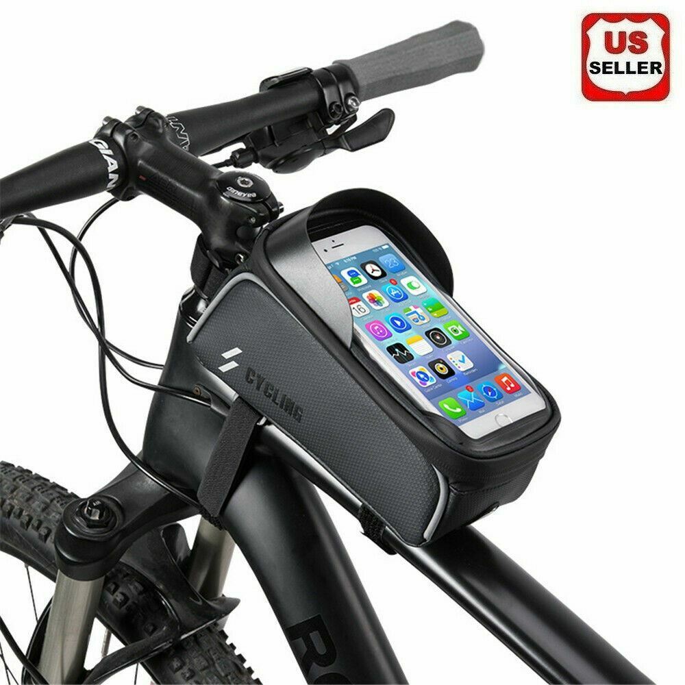 Waterproof Bicycle Top Tube Frame Bag Phone Holder MTB Cycling Accessory