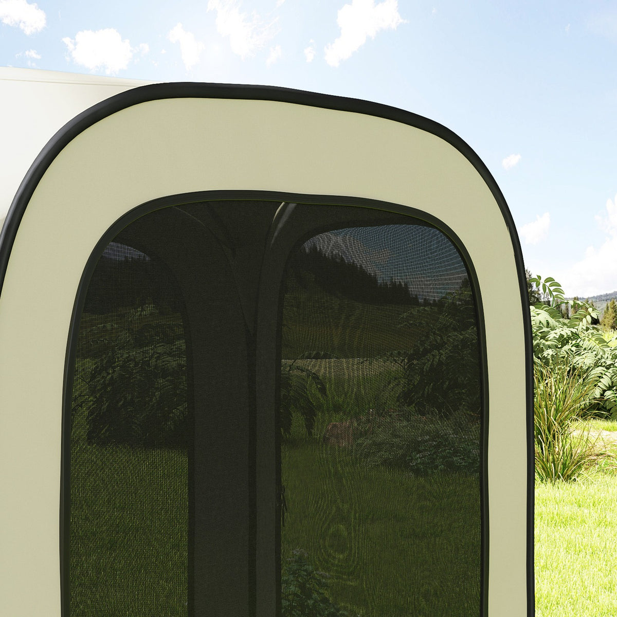 11ft Pop Up Screen Tent with UPF50+ Shade and Carry Bag - Beige Camping Gazebo