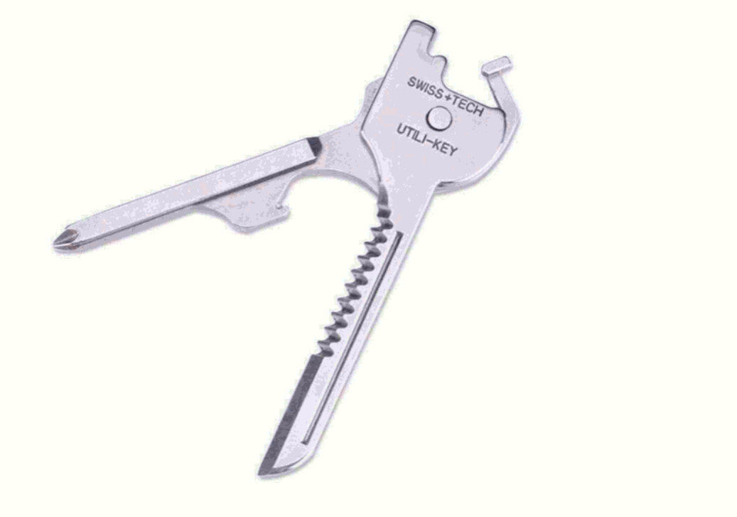 Stainless Steel Swiss+Tech 6-in-1 Keychain Multi-Tool - EDC Utility Key