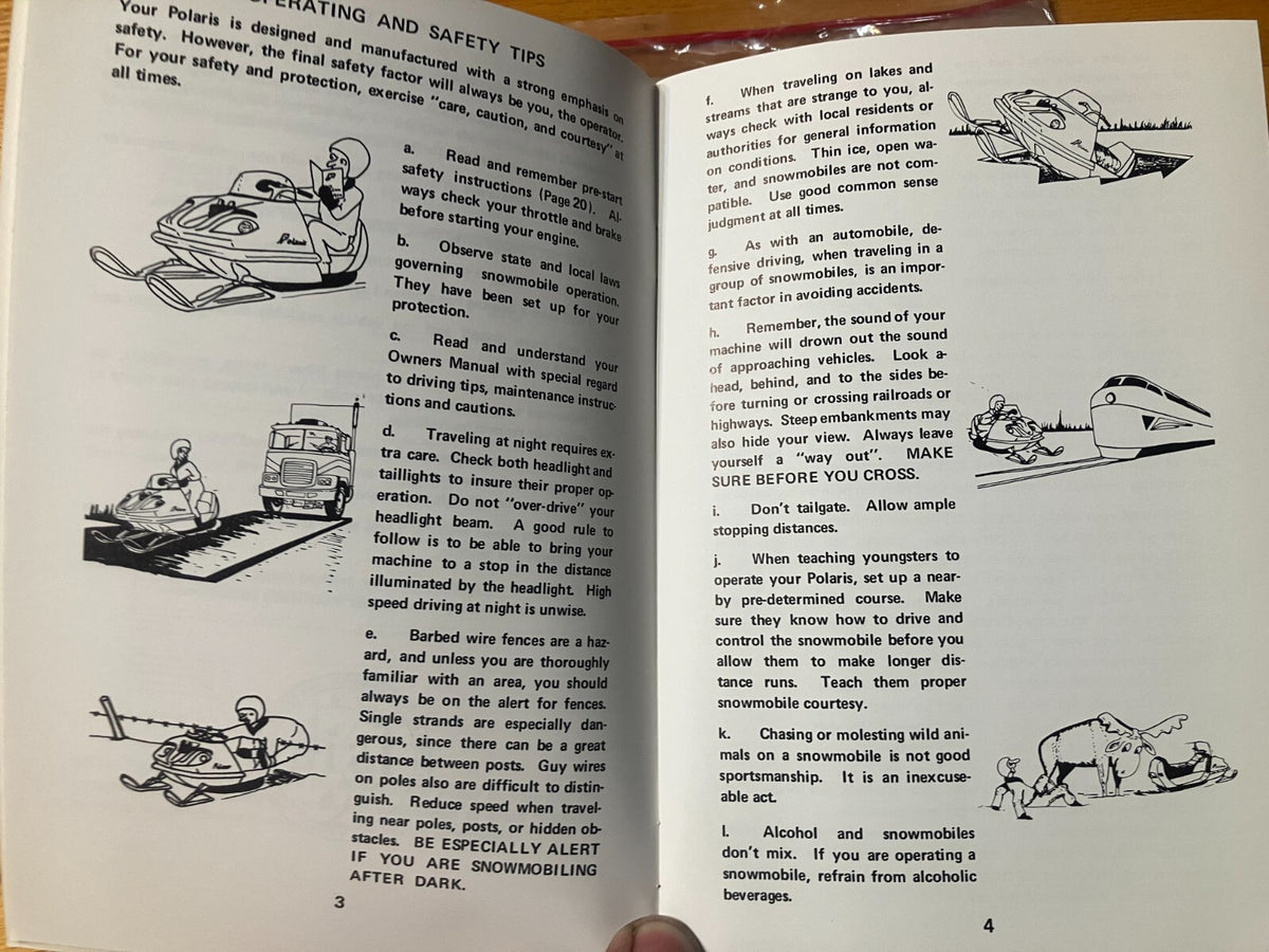 Vintage Polaris 1973 Owners Manual with Safety Brochure - ATV & Motorcycle