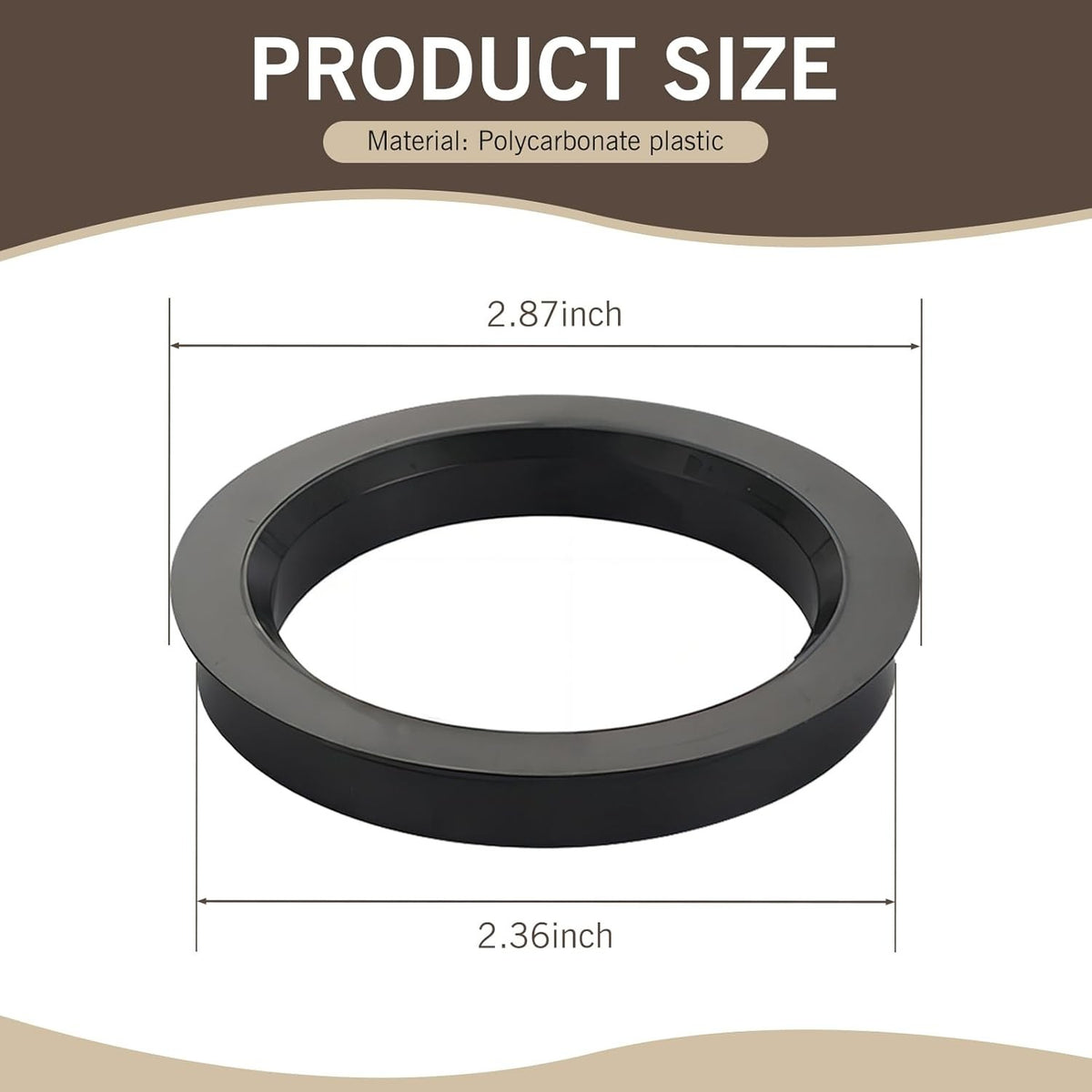 4 Pack Hub Centric Rings for Vehicle Wheel Alignment - 73.1mm to 60.1mm Black