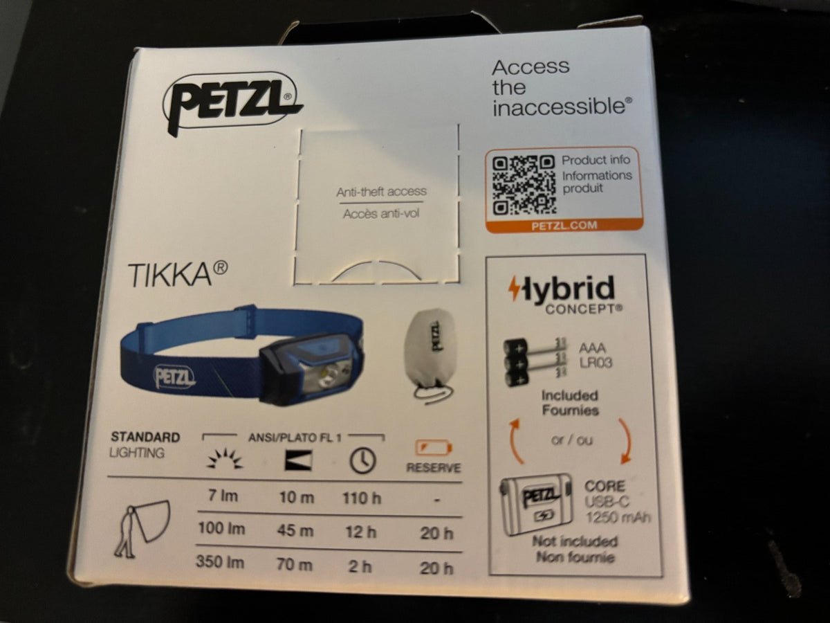 Petzl Tikka 350 LED Headlamp - Lightweight Waterproof Camping Light Blue