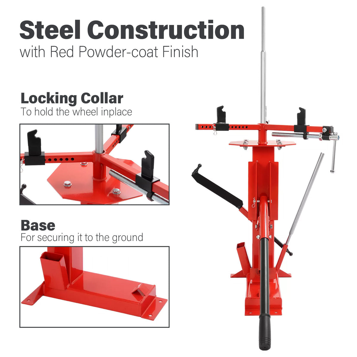 Manual Motorcycle Tire Changer Machine for 4-16.5 Inch Tires - Steel, Durable