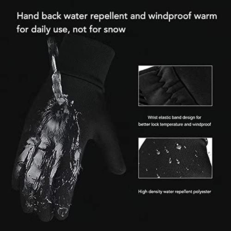 Kids Winter Waterproof Gloves with Fleece Lining - Touchscreen & Anti-Slip