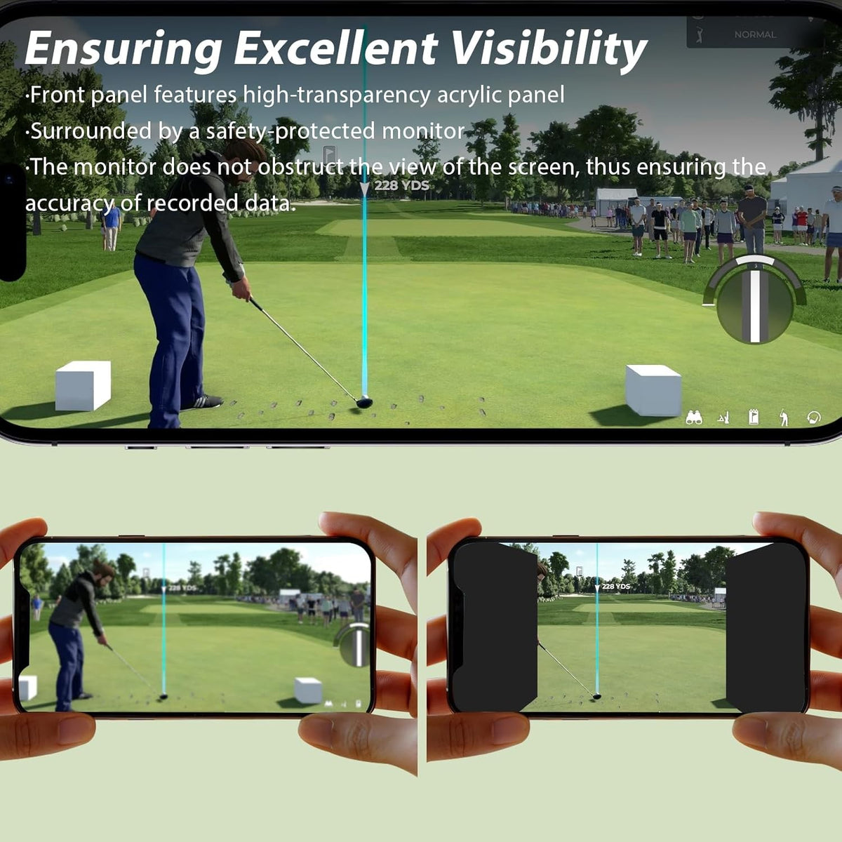 Golf Launch Monitor Protective Cover with Adjustable Leveling & Storage