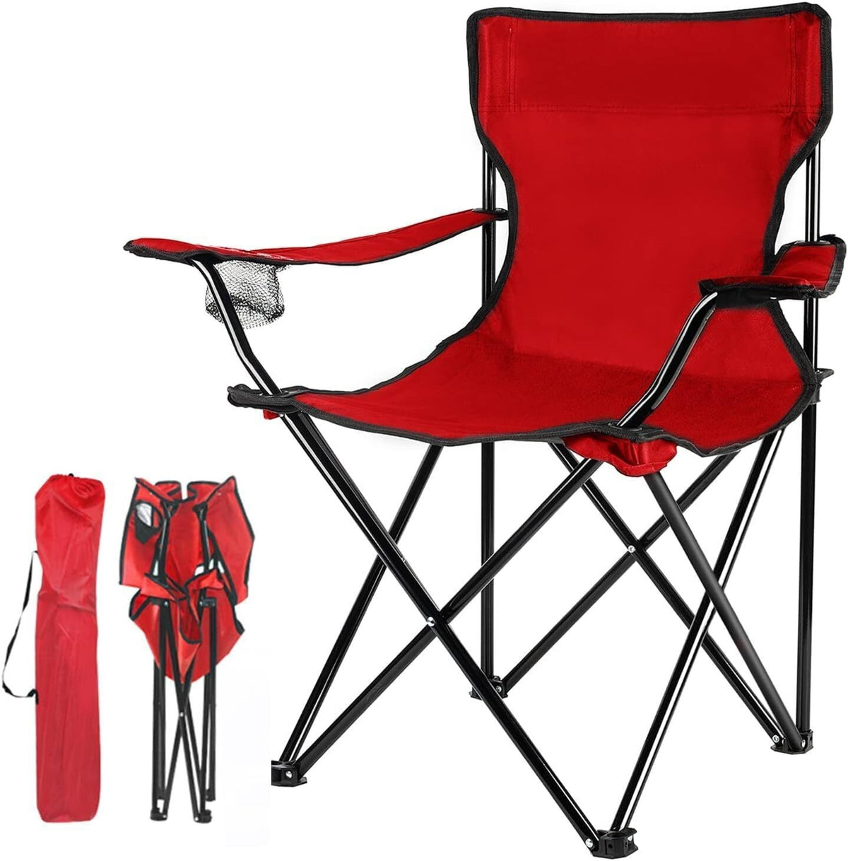 Heavy Duty Portable Folding Camping & Beach Chair with Cup Holder
