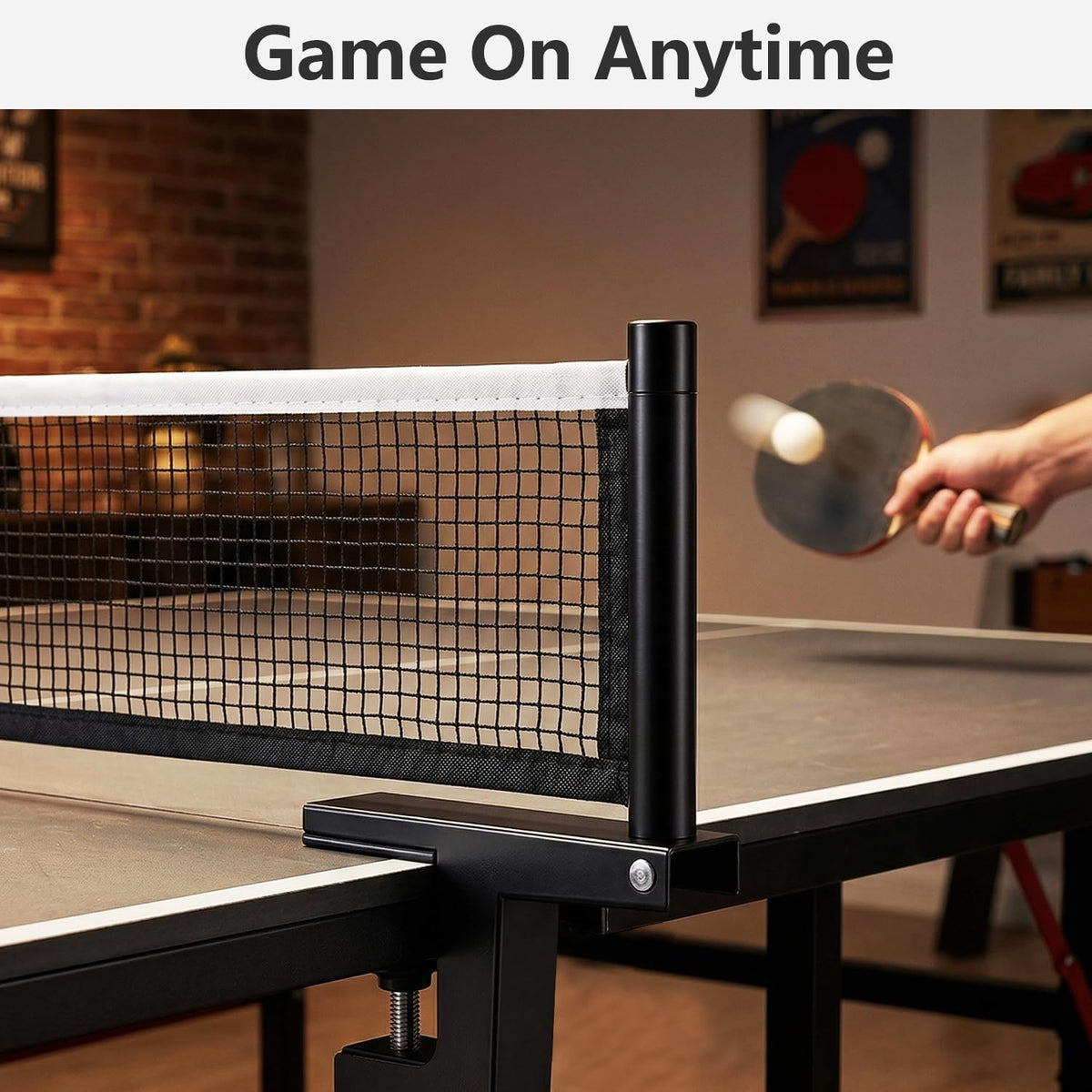 Portable Table Tennis Net Set with Adjustable Posts - Easy Clamp