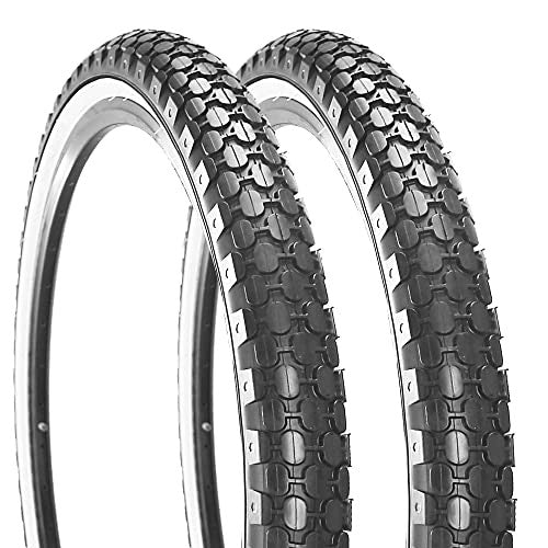2 Pack 26x2.125 Inch Bicycle Tires for Beach Cruiser & Commuter Bikes - White Wall