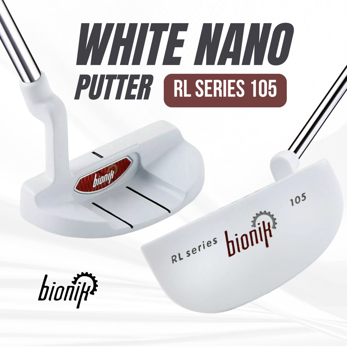 White Golf Putter 39 Inch Semi-Mallet Style for Tall Men - Right Hand