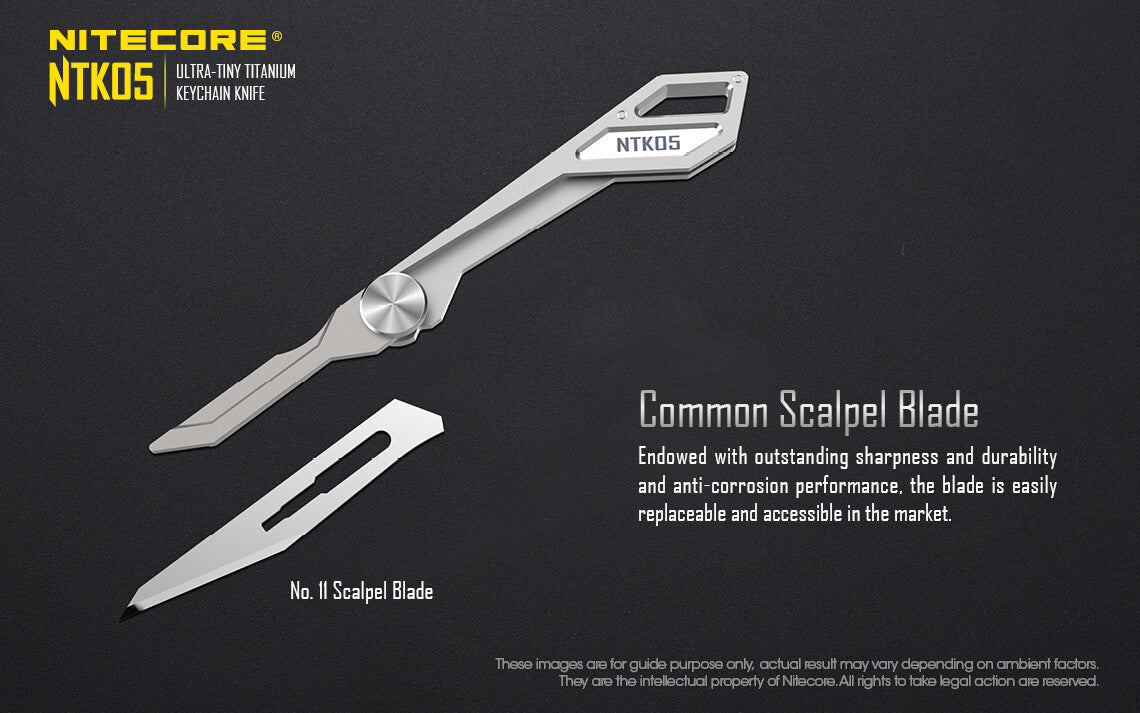 Titanium Folding Scalpel Keychain Knife with Replaceable No. 11 Blade