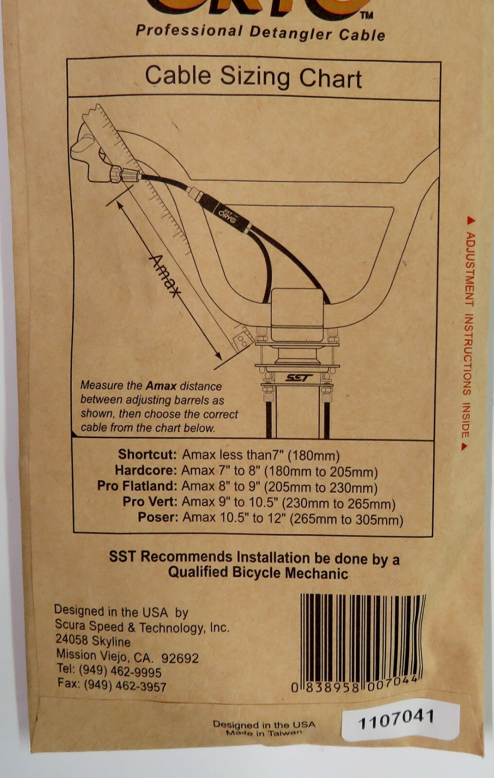 BMX Bike Brake Rotor Cables Set - Universal Detangler & Lower Variants