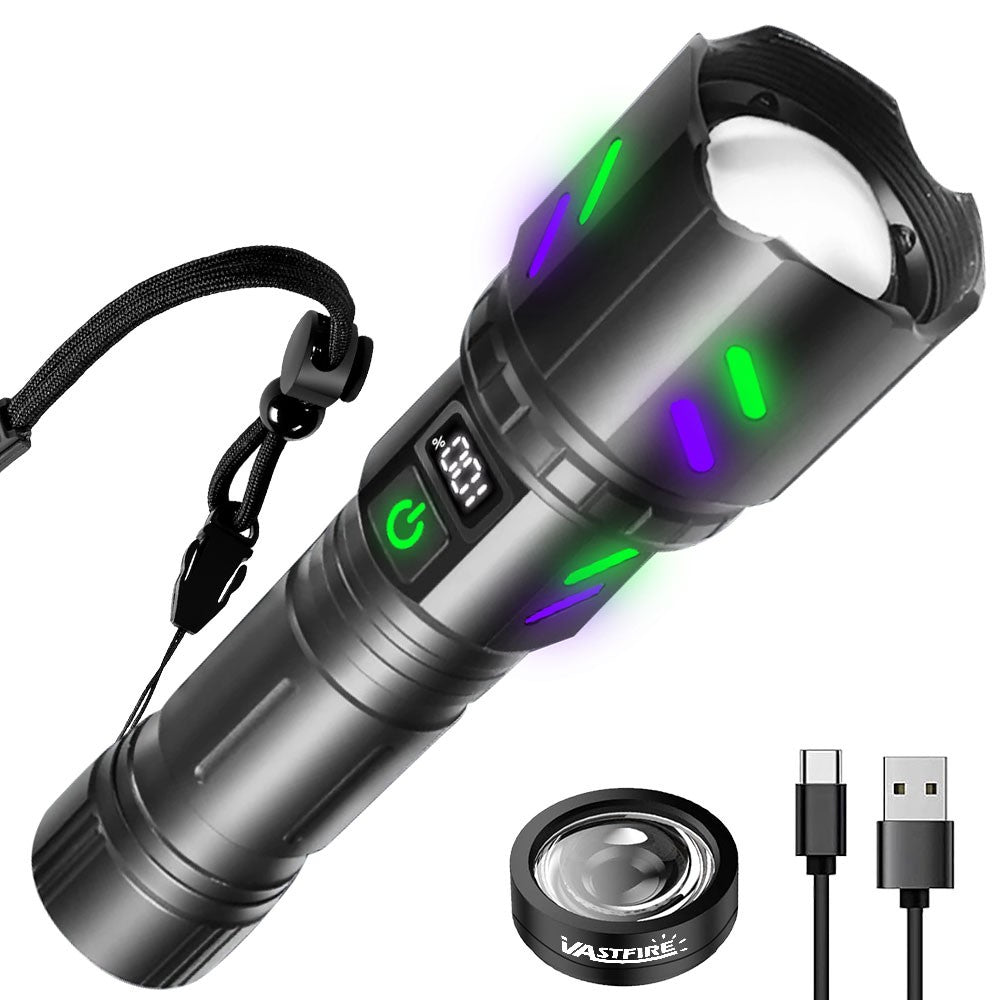 Rechargeable LED Tactical Flashlight with Zoom & SOS Modes