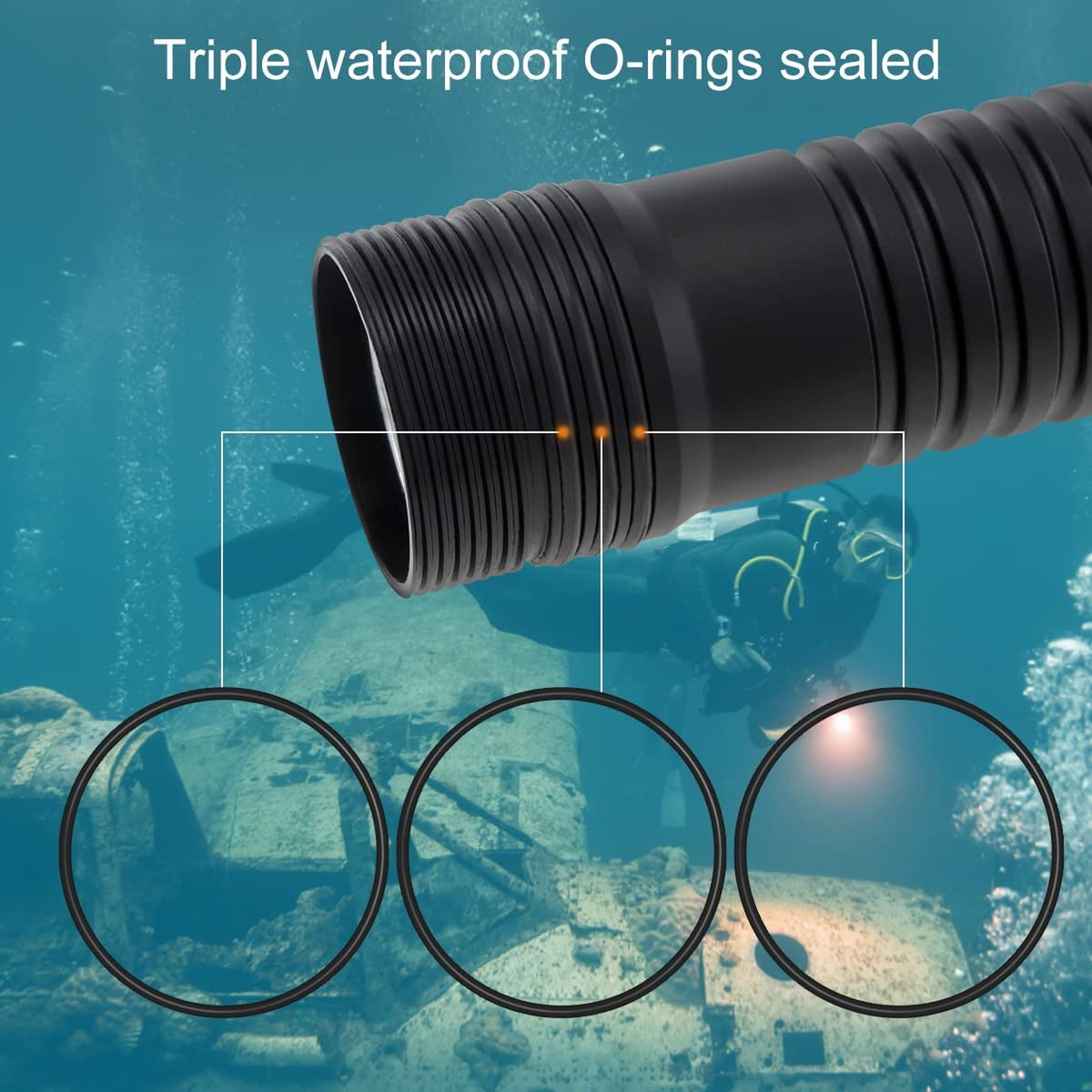 Underwater Diving Light 1500 Lumens Waterproof Torch for Scuba