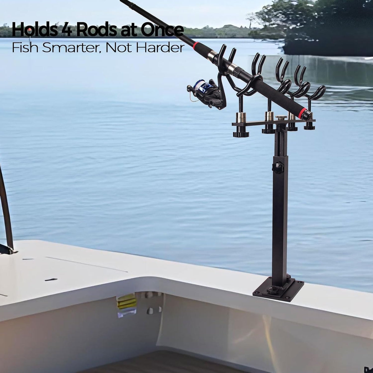 Fishing Rod Holder Rack for Trolling & Catfish - Holds Up to 4 Rods