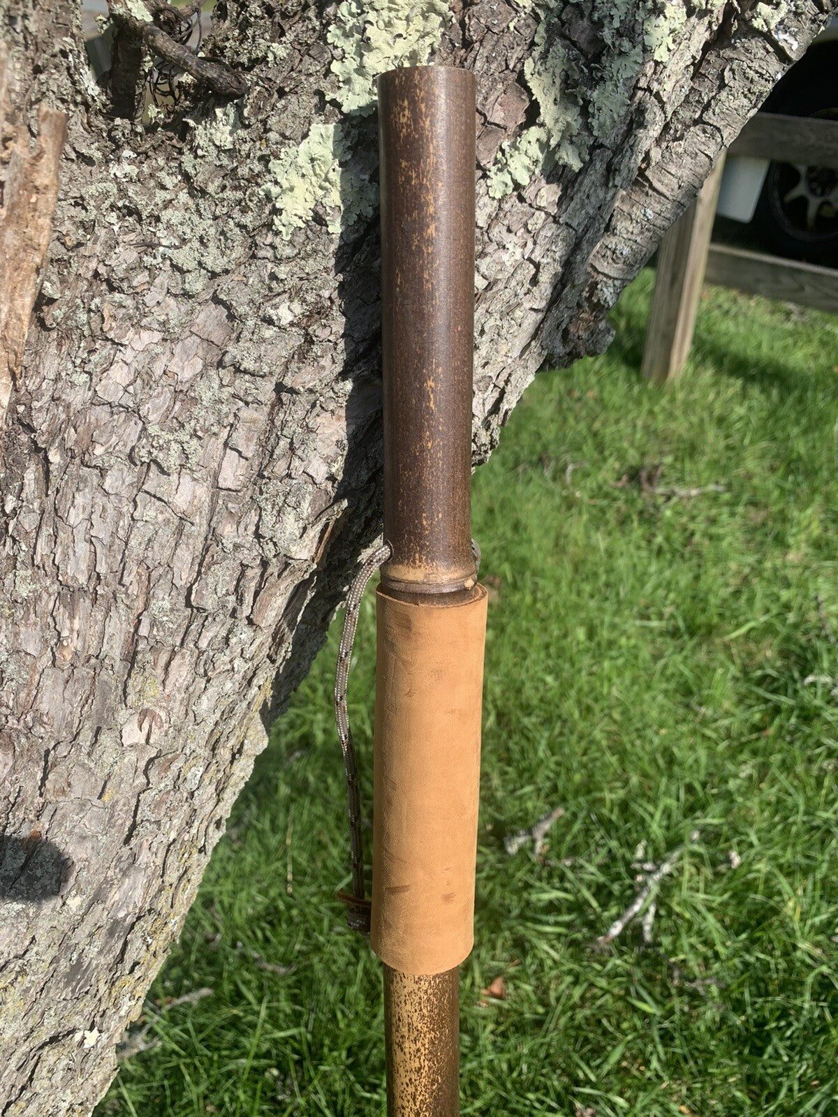 Weathered Bamboo Walking Stick for Hiking & Trekking - Handmade in USA