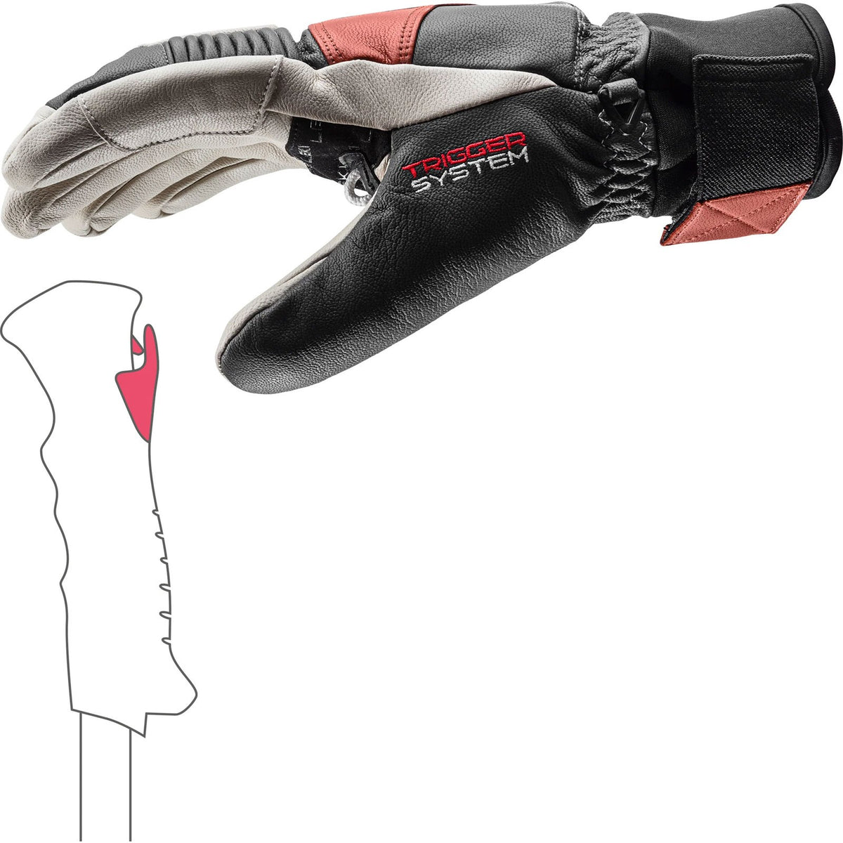 Winter Ski Gloves with Primaloft Insulation & Leather Grip