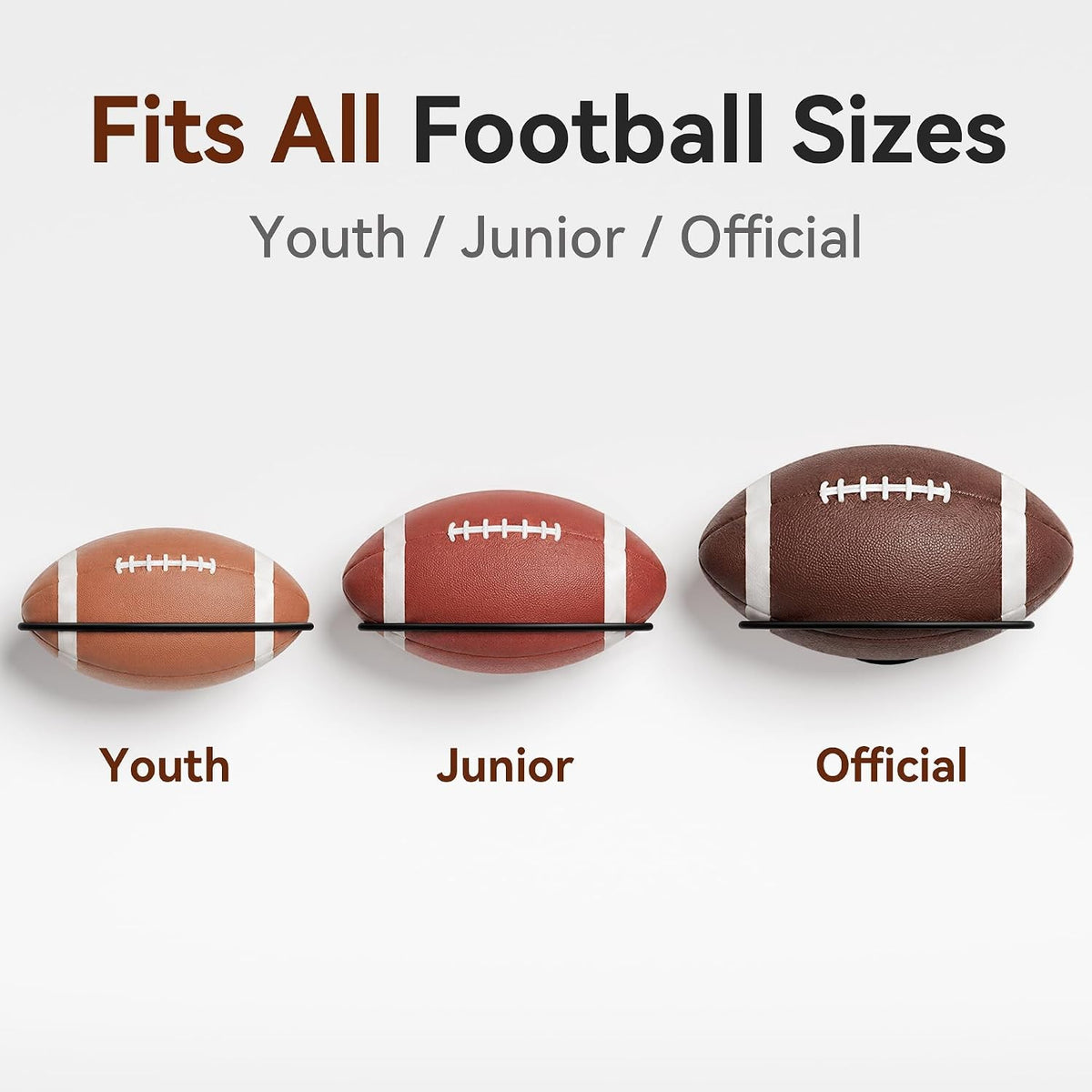 Football Wall Mount Display Case - Fits Official & Youth Balls