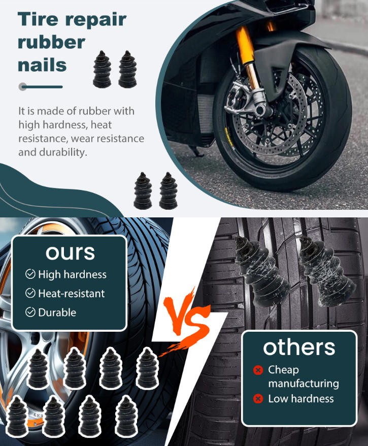 Universal Tire Repair Nails Set for Car Motorcycle Truck Off-Road Puncture Fix