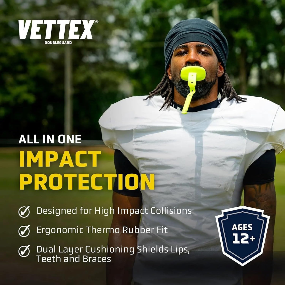 Double Guard Mouthguard for Football, Lacrosse, MMA, Boxing - Custom Fit & Breathable