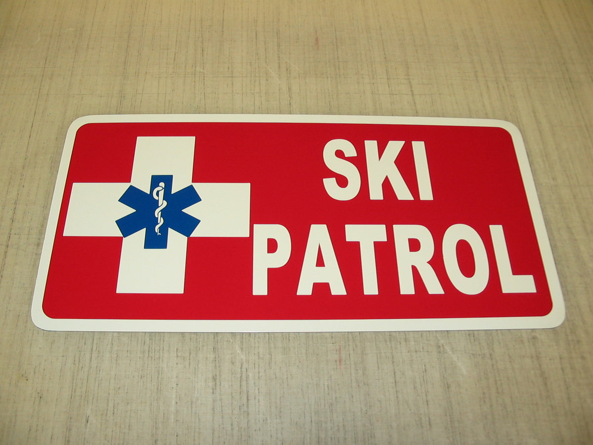 6x12 Metal Ski Patrol Sign - Mountain Downhill & Cross-Country Skiing