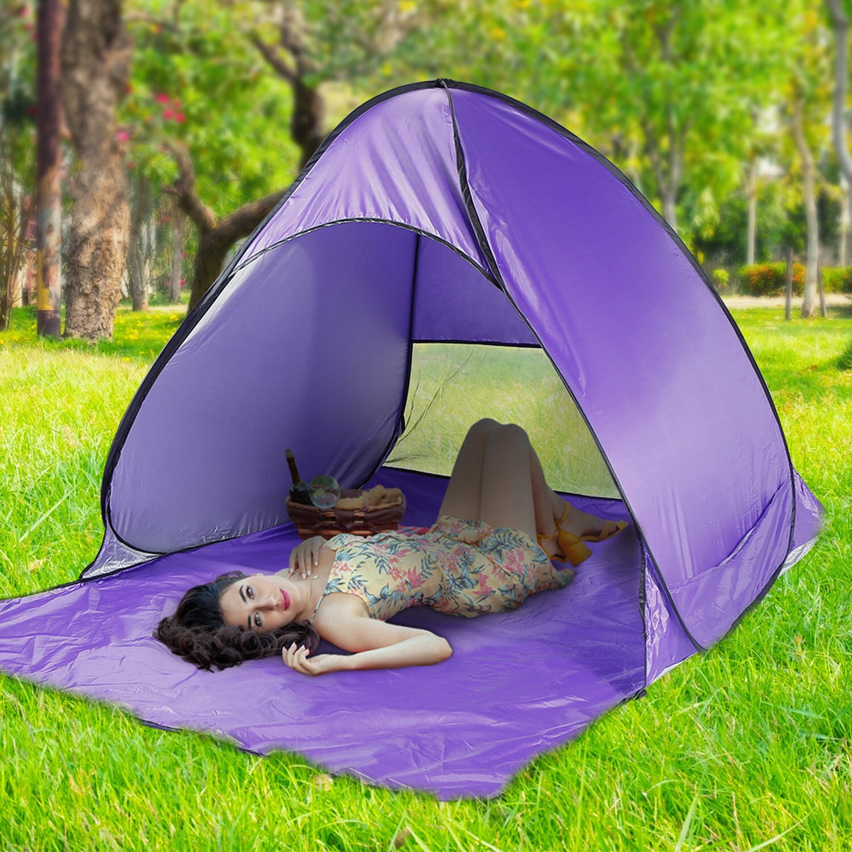 Automatic Pop Up Beach Tent for 2-3 People Outdoor Camping Fishing Lake