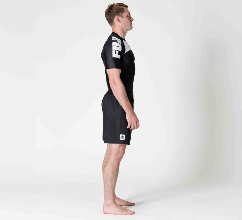 IBJJF Ranked Short Sleeve Rashguard for BJJ & Jiu Jitsu - Black