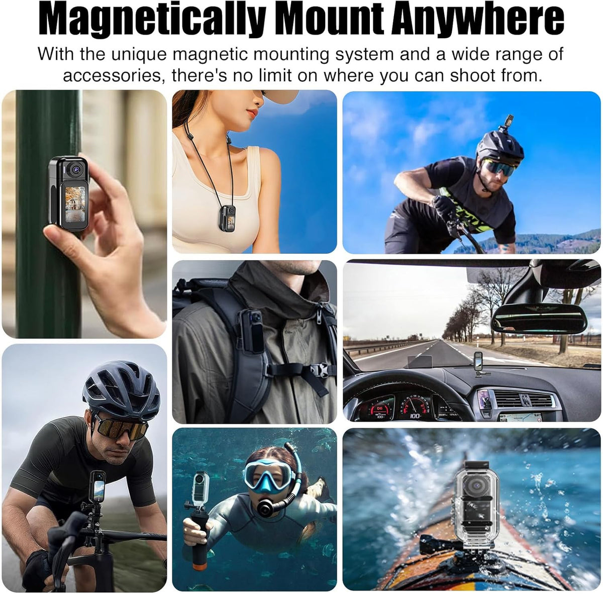 4K HD Action Camera with 1.47" Touch Screen POV Body Cam for Travel & Vlogging