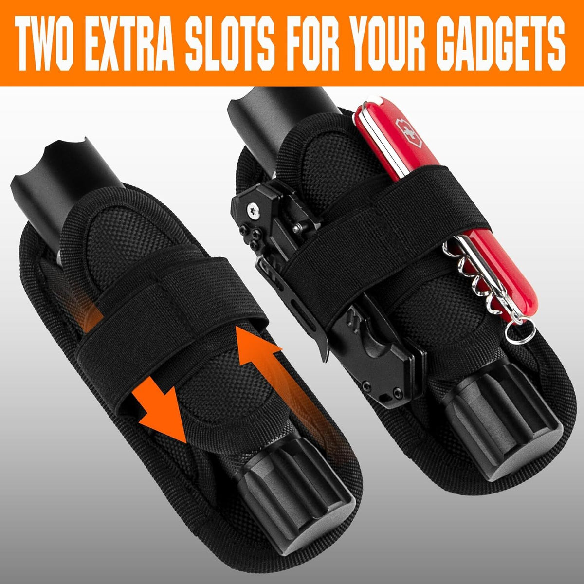 Tactical Flashlight Holster with 360° Rotatable Clip Belt Pouch for Outdoor Use