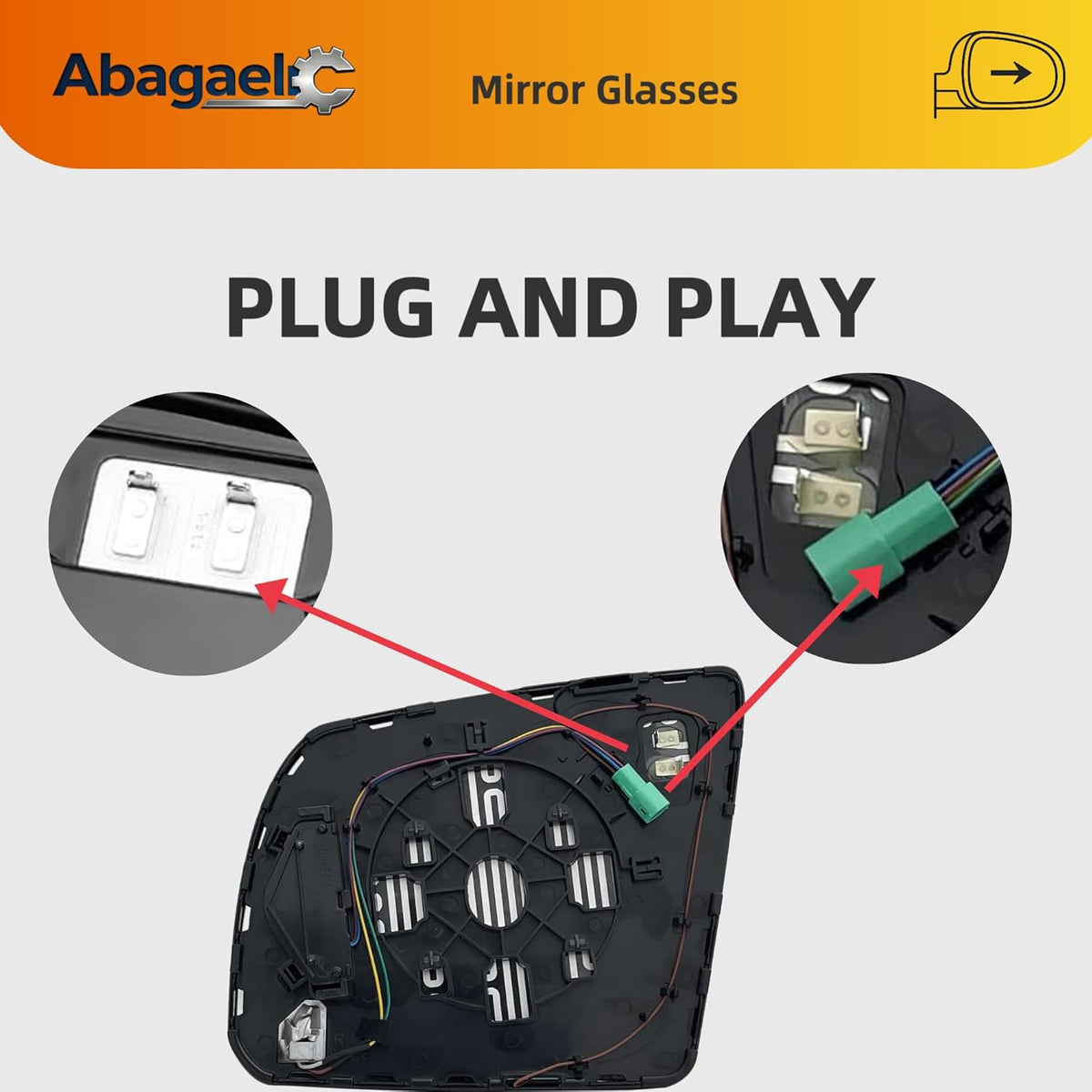 Passenger Side Heated Mirror Glass for Toyota Sequoia Tundra 2008-2020