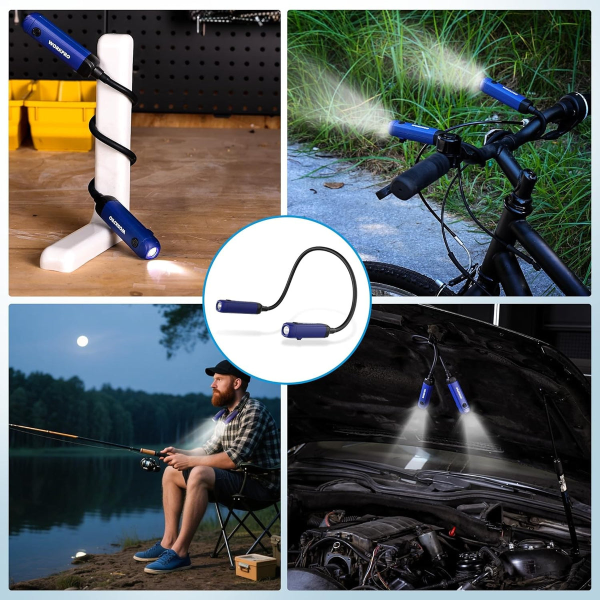 Rechargeable Neck Light with 3 Brightness Levels, Hands-Free, Bendable Arm