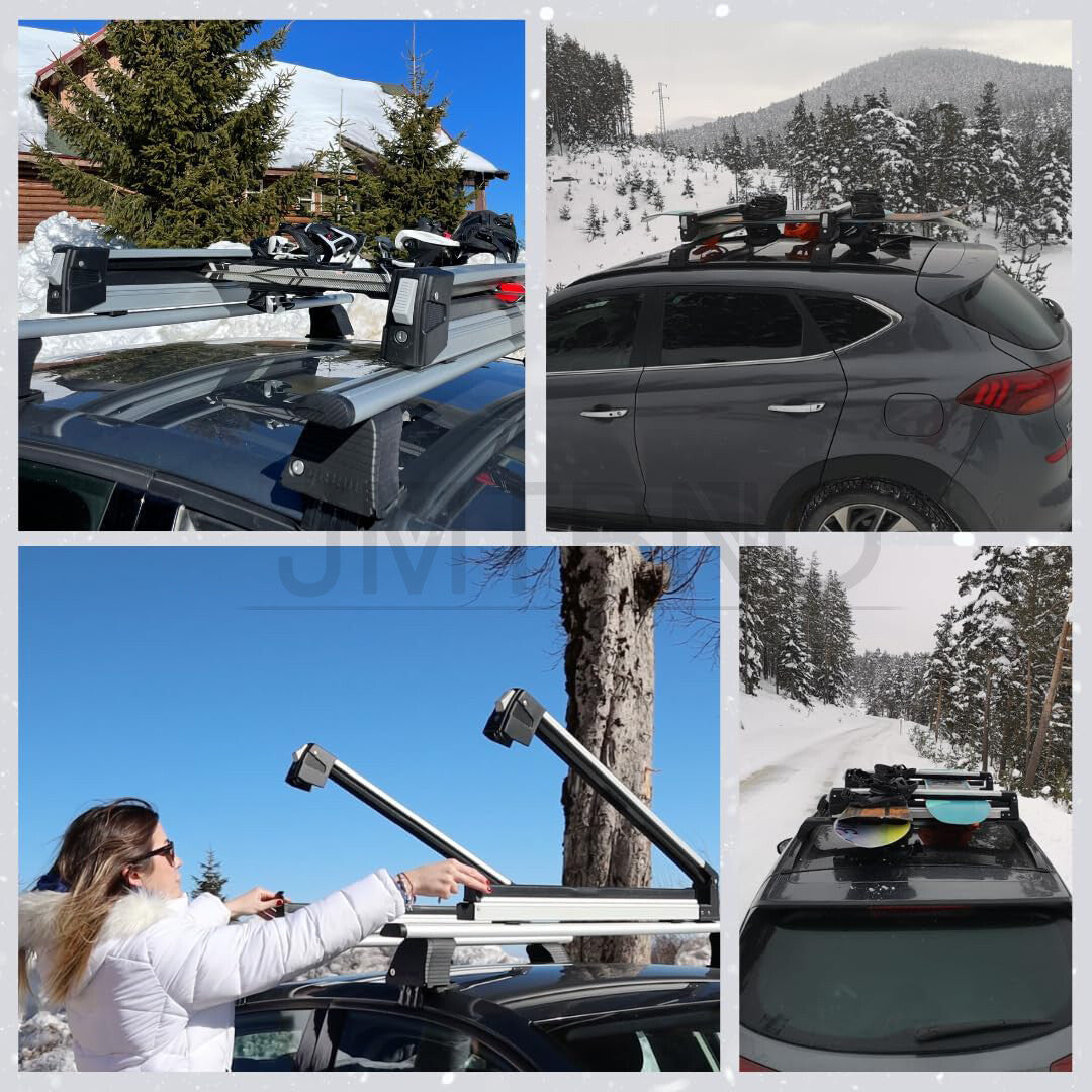 Aluminum Ski and Snowboard Roof Rack Carrier Lock for Hyundai Tucson 2005-2024