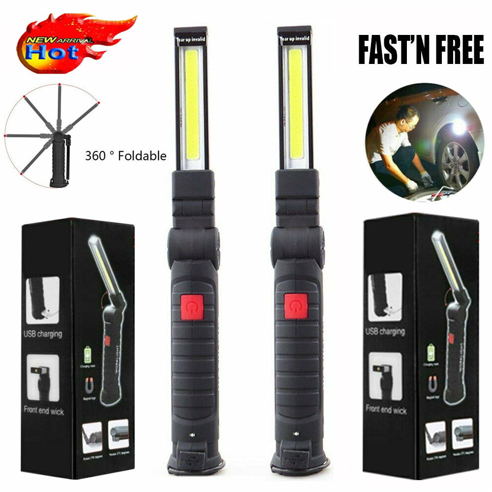 Rechargeable LED Work Light with Folding Torch & Magnetic Base - 1200000lm