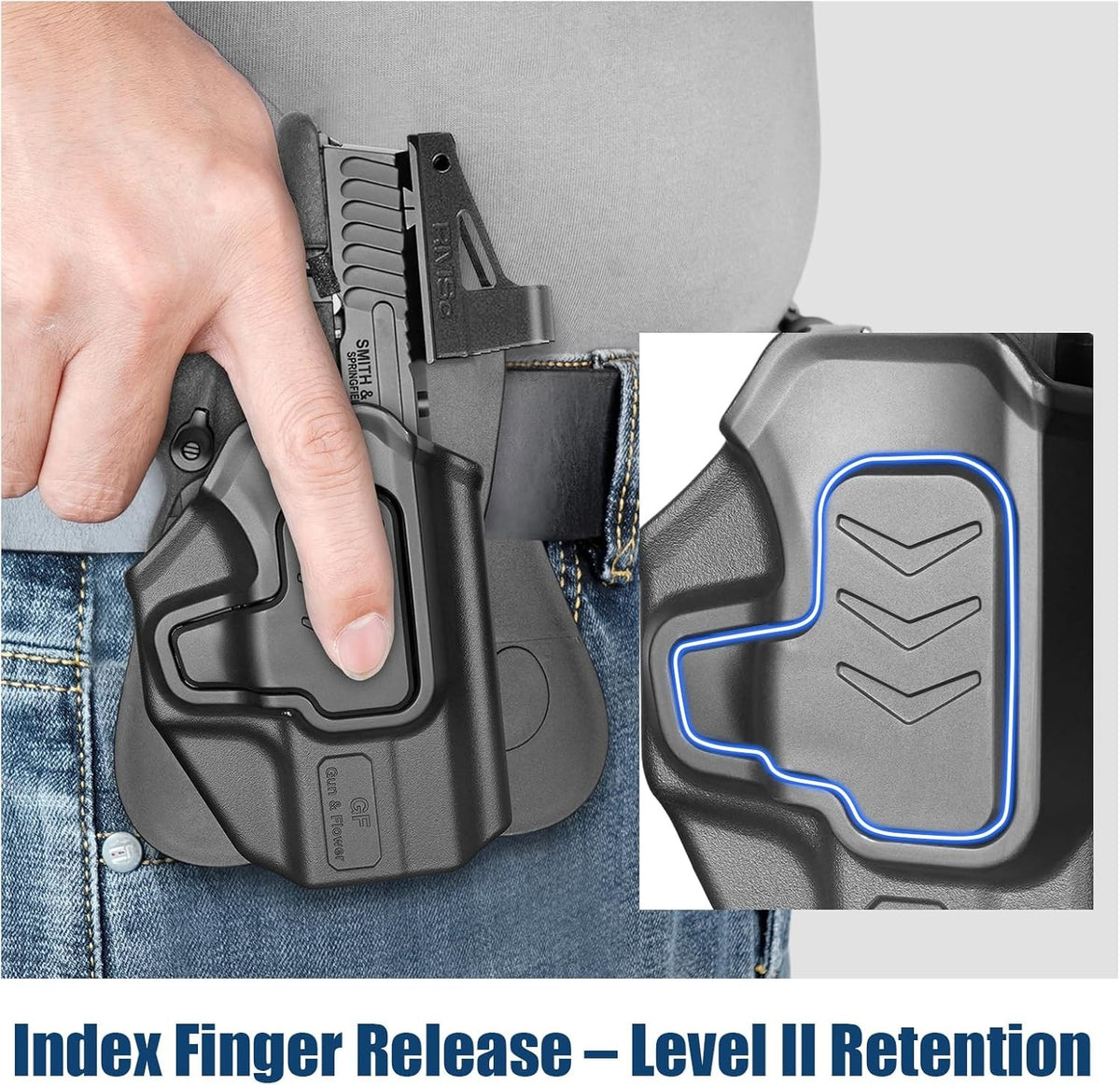 Level II OWB Holster for Smith & Wesson Bodyguard 2.0 - Right Hand, Adjustable Retention