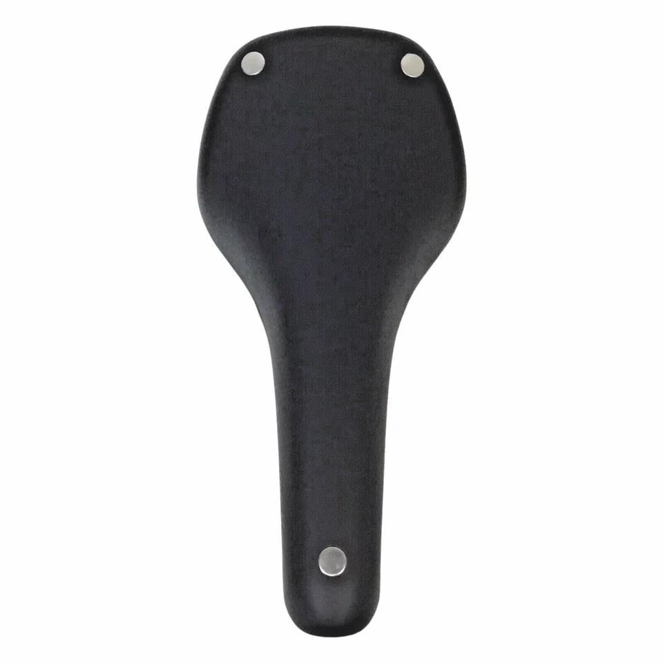 Bike Saddle - Comfort Vintage Riveted Design, Synthetic Cover, Rails, Black 285×130mm