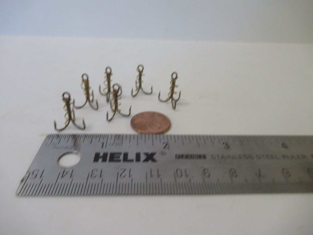 Treble Fishing Hooks - Bronze Spring Bait Hooks for Fish Tackle, Multiple Sizes & Quantities