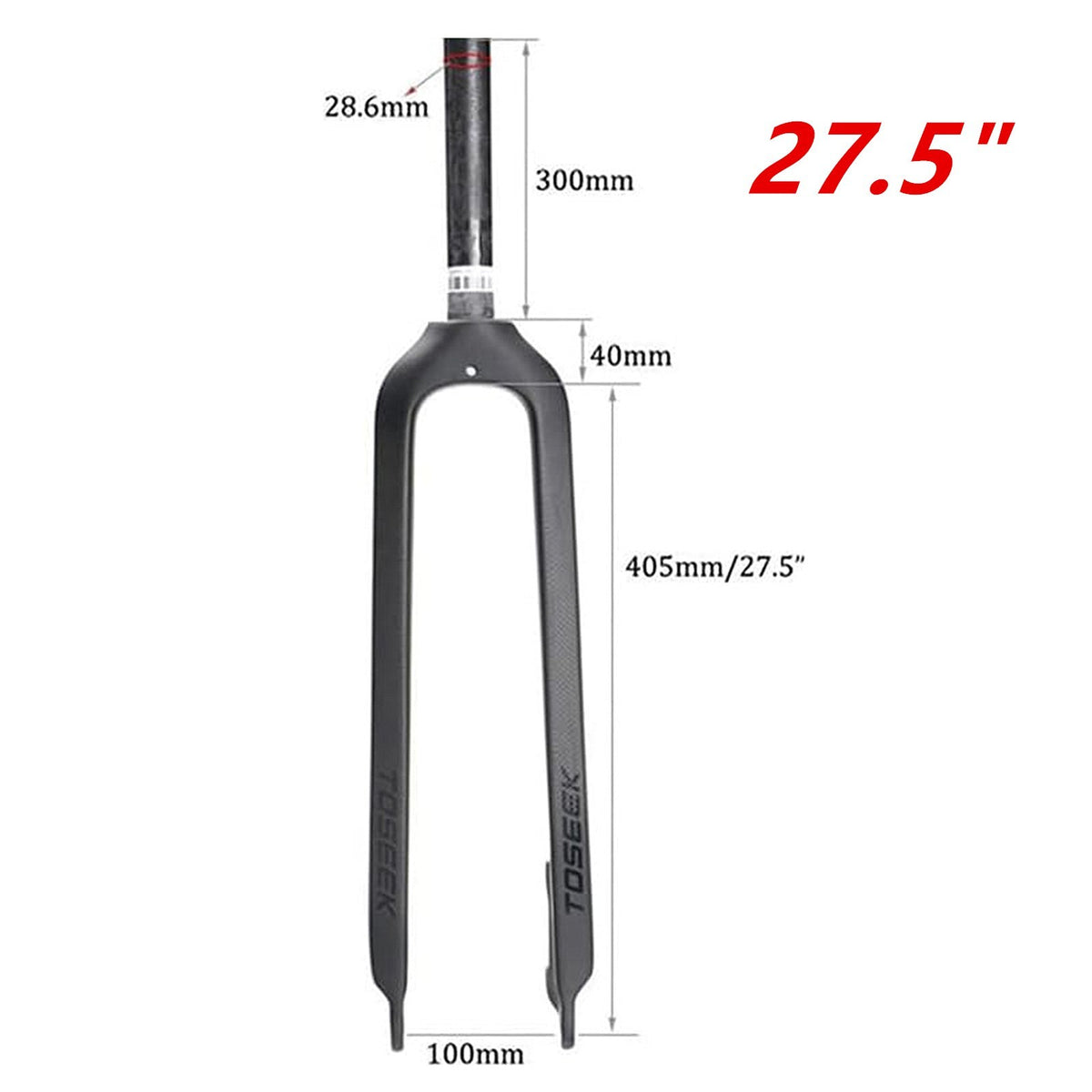 Carbon MTB Rigid Fork Disc Brake - 26/27.5/29 Inch, 1-1/8" Straight Tube