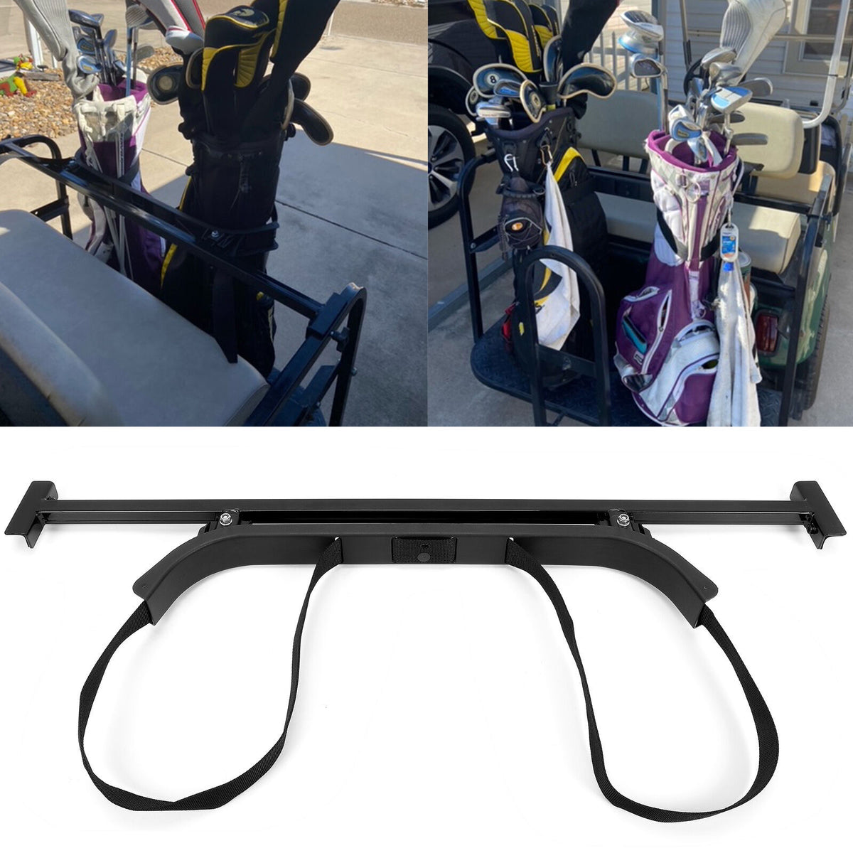 Universal Golf Cart Bag Holder Bracket Attachment for EZGO Club Car Yamaha Rear Seat